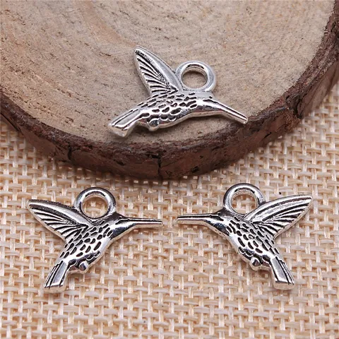Kolibri Anhänger Legierung Fliegender Vogel Charms Für DIY Handgefertigte Schmuckherstellung Antikbronze Silber Tier Anhänger