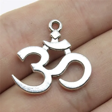 Retro Legering Om Symbool Hanger Voor DIY Sieraden Maken Etnische Yoga Aum Charm Vintage Metalen Benodigdheden Voor Ketting