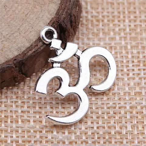 Retro Legering Om Symbool Hanger Voor DIY Sieraden Maken Etnische Yoga Aum Charm Vintage Metalen Benodigdheden Voor Ketting