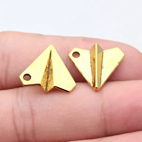 Vintage Aleación de Zinc Avión de Papel Charms Colgantes Retro Metal Avión Formas Para Creación de Joyería DIY Pulseras Collares