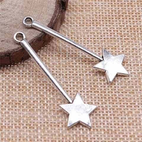 Alloy Star Fairy Wand Magic Wand Pendants For DIY Jewelry Making Accessories Antique Bronze Silver Gold Charms