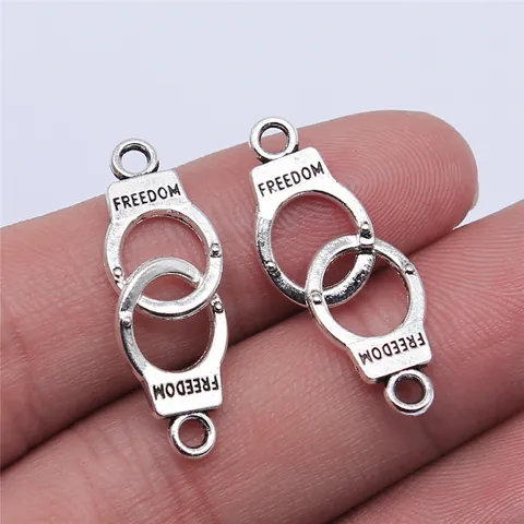 Handcuff Freedom Connector Pendants Antique Silver Bronze Alloy DIY Jewelry Findings Handmade Bracelet Necklace Components