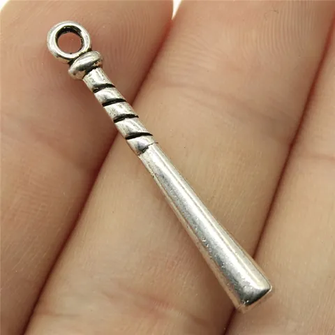Antique Silver Alloy Baseball Bat Pendant Sporty DIY Jewelry Making Accessory Charm For Bracelet Necklace Making Women Men