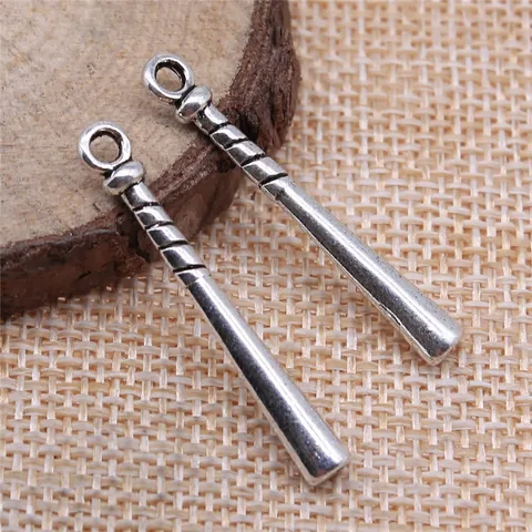Antique Silver Alloy Baseball Bat Pendant Sporty DIY Jewelry Making Accessory Charm For Bracelet Necklace Making Women Men