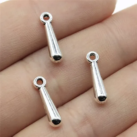 3D Water Drop Pendants Alloy Metal Charms for DIY Bracelet Necklace Jewelry Making Vintage Tail Beads Decorative Findings