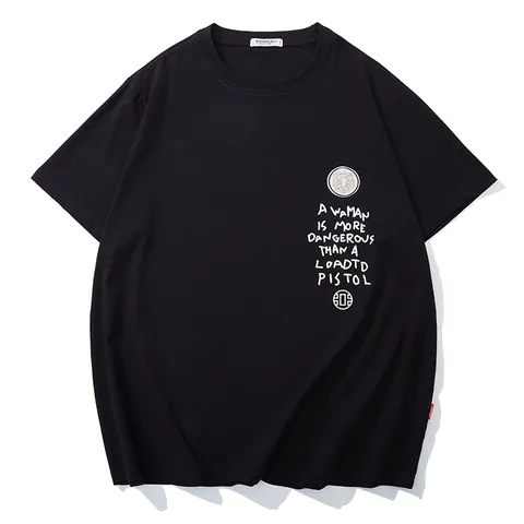 Maglietta da Uomo Taglie Forti in Cotone Pesante Streetwear Ricamo Lettere Stampa Manica Corta Girocollo Top Casual
