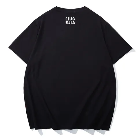 Maglietta da Uomo Taglie Forti in Cotone Pesante Streetwear Ricamo Lettere Stampa Manica Corta Girocollo Top Casual
