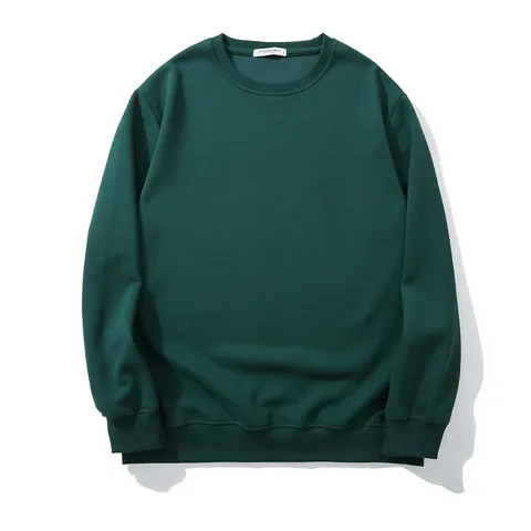 Men's Plus Size Minimalist Cotton Blend Sweatshirt Loose Fit Crewneck Solid Color Long Sleeve Pullover Top For Autumn