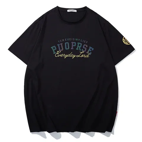 Plus Size Men's Reflective Letter Print T-Shirt Summer Loose Cotton Short Sleeve Casual Sporty Graphic Tee Top