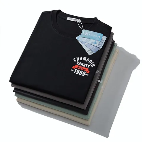 T-Shirt Homme Grandes Tailles Épaule Tombante Large Imprimé Lettres Varsity Mélange de Coton Manches Courtes Tissu Frais Top Décontracté