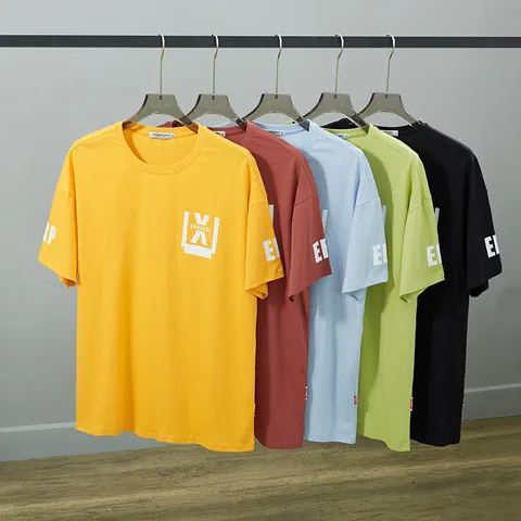 Men Plus Size Cotton T-Shirt Summer Loose Drop Shoulder Short Sleeve Printed Streetwear Fashion Casual Tee Top