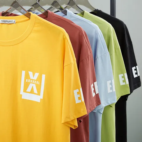 Men Plus Size Cotton T-Shirt Summer Loose Drop Shoulder Short Sleeve Printed Streetwear Fashion Casual Tee Top