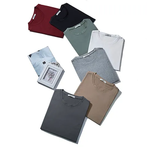 Men Plus Size Cotton T-Shirt Casual Short Sleeve Round Neck Solid Color Minimalist Loose Fit Summer Basic Top For Daily
