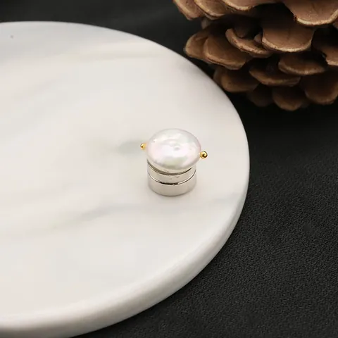 Barok Zoetwaterparel Magnetische Brosche Voor Vrouwen Natuurlijke Onregelmatige Parel Anti-Blootstelling Gesp Magnetische Pin
