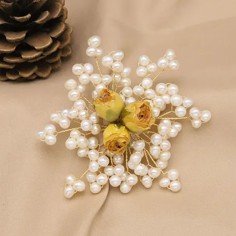 Vintage Künstliche Perle Brosche Für Damen Elegant Geometrische Blume Schneeflocke Anstecknadel Bekleidungszubehör Schmuck Geschenk