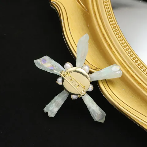 Baroque Style Handmade Star Brooch With Freshwater Pearl And Crystal Floral Rhinestone Pin For Women Wedding Banquet Jewelry