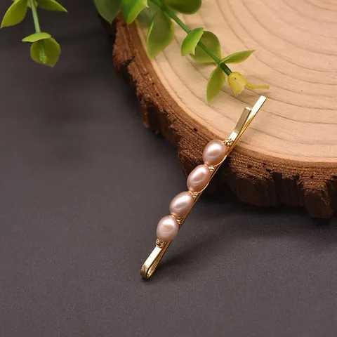 Handmade Freshwater Pearl Hair Clip Women Copper Gold Plated Vintage Bobby Pin Hanfu Accessory Wedding Jewelry Gift