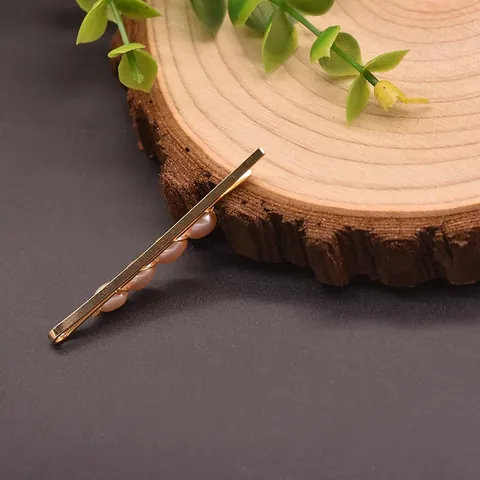 Handmade Freshwater Pearl Hair Clip Women Copper Gold Plated Vintage Bobby Pin Hanfu Accessory Wedding Jewelry Gift