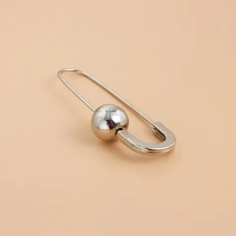 Broche Épingle de Sûreté Minimaliste en Alliage Avec Perle Ronde Surface Lisse Ajusteur de Taille Clip de Fixation de Vêtements Bijoux Femme Cadeau
