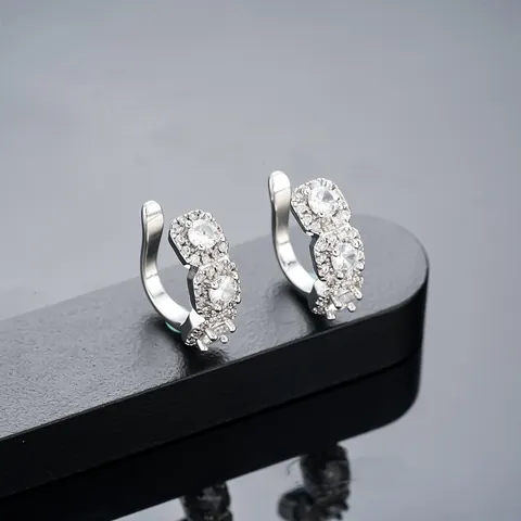 Orecchini a Clip in Rame con Strass per Orecchie Senza Buco Unisex Geometrici a Forma di U Gioielli Minimalisti Personalizzati