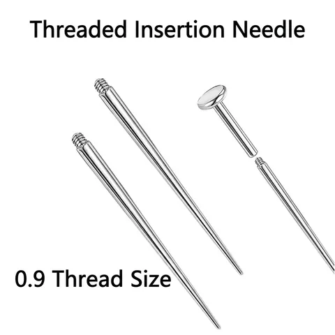 Professional Titanium Steel Threaded Insertion Pin Auxiliary Guide Needle For Body Piercing Jewelry Making Tool Unisex