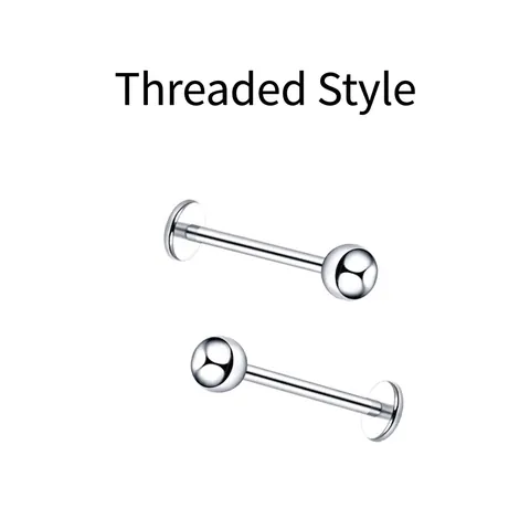 Base de Perno Labret de Aleación de Titanio Grado Implante F136 G23 Rosca M0.9 Poste de Pendiente Trasero Plano Para Piercing Unisex