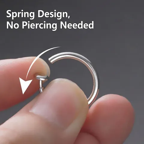 Unisex Minimalist Titanium Steel Non-Piercing Hoop Earrings Personalized Clip-on Ear Cuffs Geometric Jewelry For Men Women
