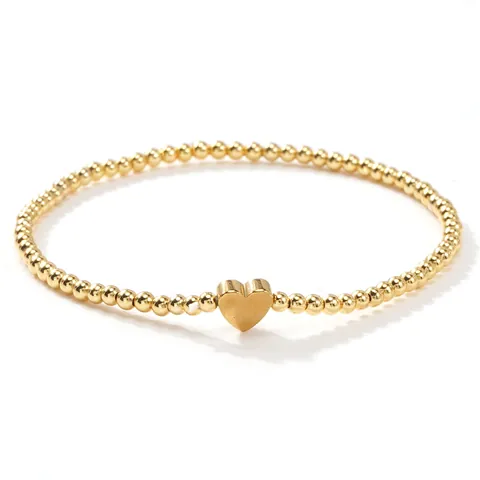 Conjunto de Pulseras de Cuentas de Cristal de Vidrio Rosa Hechas a Mano para Mujer Colgante de Corazón Dorado Joyería Bohemia Tejida a Mano Regalo de San Valentín