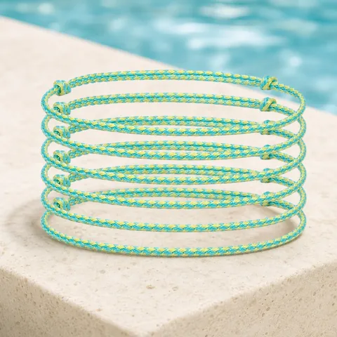 Hand Woven Friendship Bracelets Set For Women Men Braided Stripe Pattern Adjustable Boho Jewelry Beach Anklet Bracelet Set