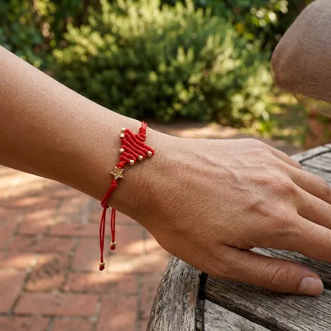 Handmade Christmas Tree Braided Rope Bracelet For Women Adjustable Woven Red Green Black Festive Hand Jewelry With Star Charm Gift