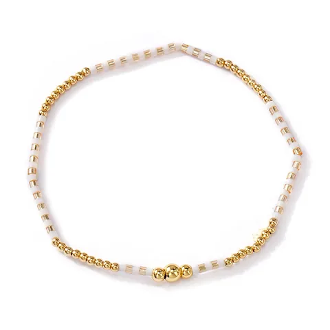 Bohemian Fashion Colorful Copper Bead Bracelet Set For Women Handmade Glass Seed Bead Stretch Bracelet Jewelry Souvenir