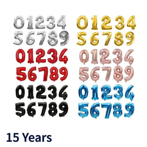 32 Inch Large Number Balloon Aluminum Foil Metallic Mylar Number 0-9 Balloons for Birthday Wedding Party Anniversary Decorations Gold Silver Red Blue
