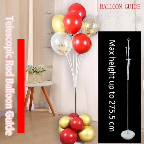 Adjustable Balloon Column Stand Kit With Telescopic Stainless Steel Pole And Water Base For Wedding Birthday Party Decoration