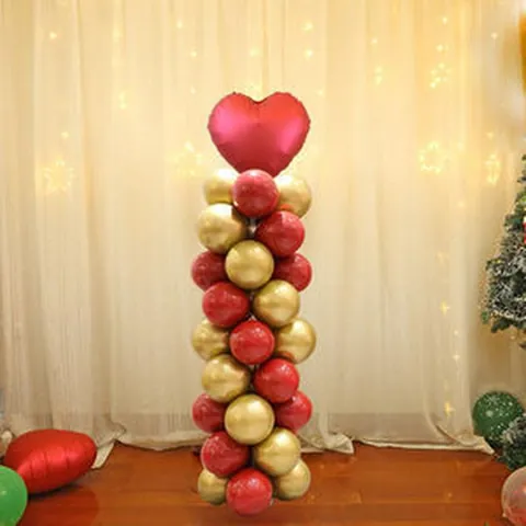 Adjustable Balloon Column Stand Kit With Telescopic Stainless Steel Pole And Water Base For Wedding Birthday Party Decoration
