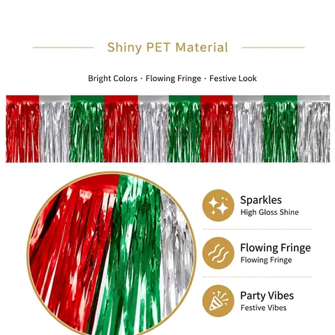 Merry Christmas Happy Halloween Foil Fringe Banner Streamers Holiday Party Wall Backdrop Decoration For Home Bar Office
