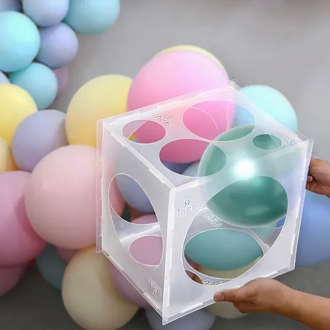 11 Löcher Ballon Messbox Für Hochzeit Geburtstag Party Dekoration PP Kunststoff Abnehmbare Ballon Messwürfel Werkzeug