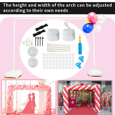 Foldable Detachable Balloon Arch Stand Kit With Water Fillable Bases For Wedding Birthday Opening Ceremony Festive Party Decoration