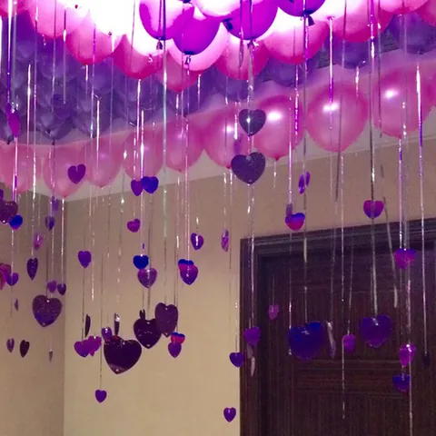 Laser PVC Heart Shape Sequins Holographic Balloon Pendants Heart Ornaments For Wedding Party Event Celebration Decorations