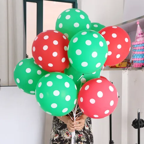 Red Green Christmas Balloons Matte Latex Snowflake Santa Reindeer Printed Party Decoration Festive Atmosphere Balloons