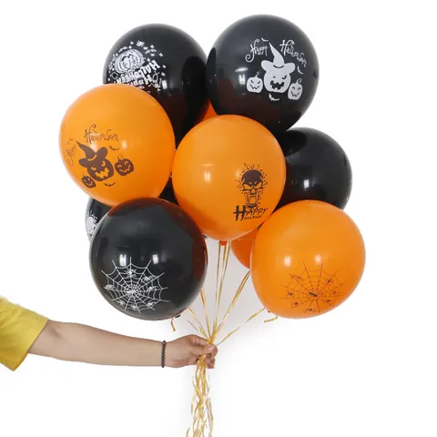 Halloween Latexballons Bedruckte Kürbis Totenkopf Muster Party Dekoration Ballons Fröhliches Halloween Horror Theme Ballons