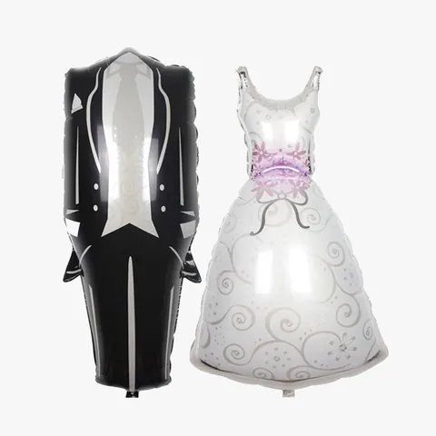 Groom Bride Wedding Dress Suit Aluminum Foil Balloon For Marriage Ceremony Party Romantic Decor Large Mylar Balloon