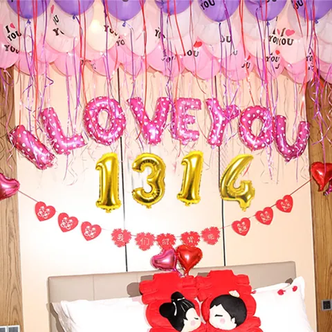 Aluminum Film Letter Number Balloon Metallic Foil Balloons For Wedding Proposal Valentine Party Decoration Romantic Ornament