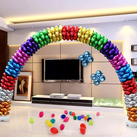 Multicolor Latex Balloon Arch Kit with Base and Fiber Poles Stand for Birthday Wedding Anniversary Celebration Party Decor