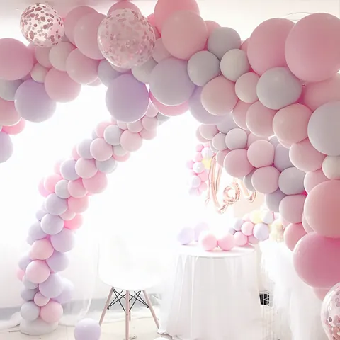 Multicolor Latex Balloon Arch Kit with Base and Fiber Poles Stand for Birthday Wedding Anniversary Celebration Party Decor