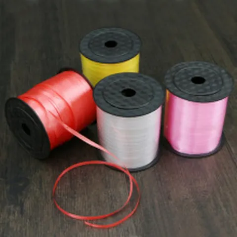 Solid Color Balloon Ribbon Plastic Glossy Festive Decorative Binding Rope for Party Wedding Event Gift Wrapping Supplies