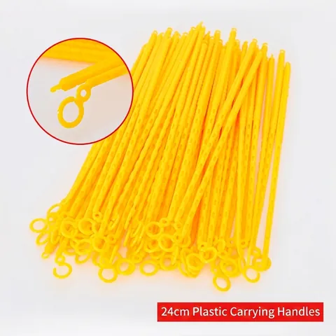Gelb Kunststoff PVC Handgriffe Für Kinder DIY Karikatur Papierlaterne Bastelzubehör Hohlgriffstangen Mit Haken