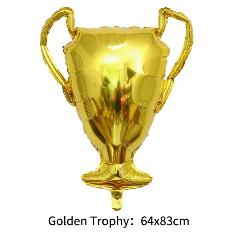 Trophy Shaped Aluminum Foil Balloon Gold Silver Metallic Champion Balloon For Kids Birthday Party Celebration Graduation Decor