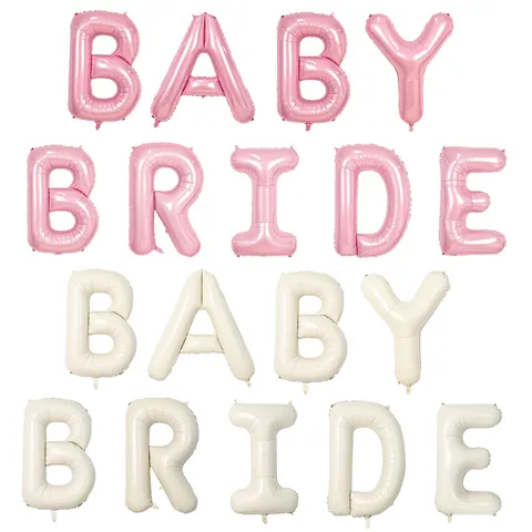 Large Aluminum Foil Letter Balloons Set Bride Baby Oh Baby One Home Grad Pink Cream White Blue Party Decoration Supplies