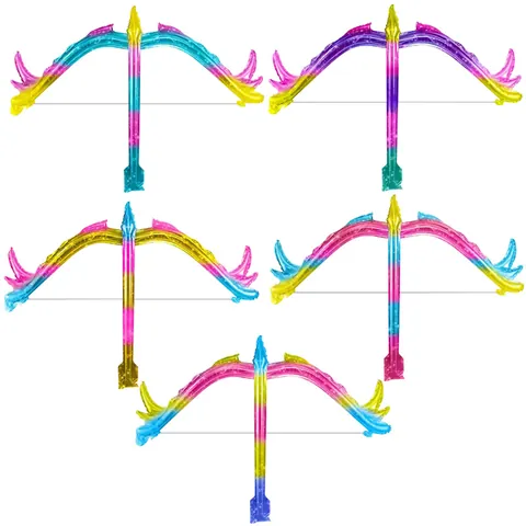 Ballon Arc et Flèche Irisé en Feuille d'Aluminium Jouet Gonflable pour Enfants Sport de Plein Air Décoration de Fête d'Anniversaire Thème Étoilé Dégradé