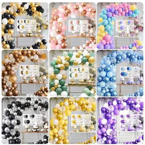 Party Balloon Arch Garland Kit With Latex Confetti Metallic Balloons For Wedding Birthday Baby Shower backdrop Decoration